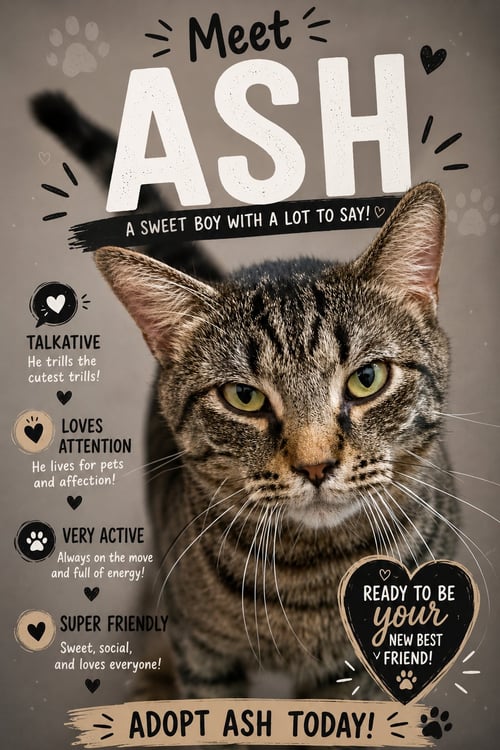 ASH (FCID# 05/05/2026 - 28 TRAINER) - Tabby available for adoption