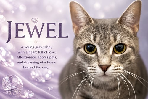 JEWEL (FCID# 04/27/2026 - 17 TRAINER) - Tabby available for adoption