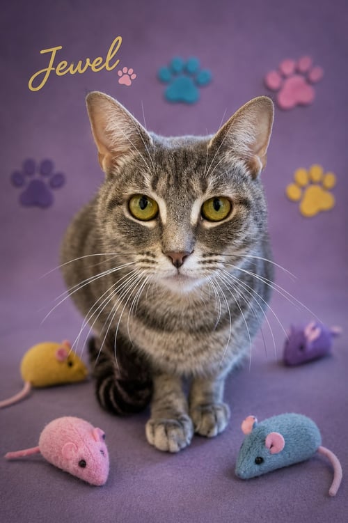 JEWEL (FCID# 04/27/2026 - 17 TRAINER) - Tabby available for adoption