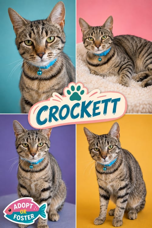 CROCKETT (FCID# 05/26/2026 - 52 TRAINER) - Tabby available for adoption