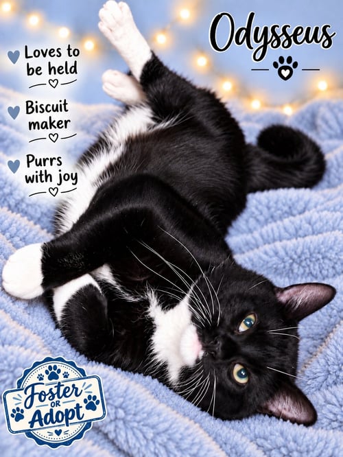 ODYSSEUS (FCID# 07/17/2026 - 168) WILLOW GROVE - Tuxedo available for adoption