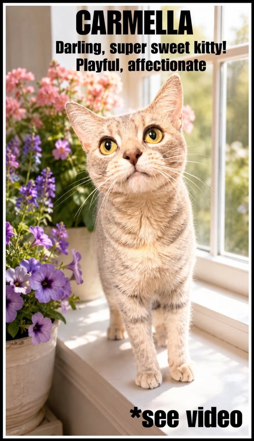 CARMELA (FCID# 05/12/2026 - 105) WILLOW GROVE - Tabby / Dilute Tortoiseshell available for adoption