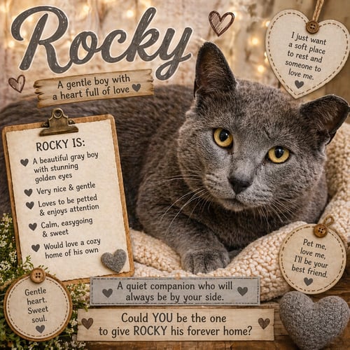 ROCKY (FCID# 04/13/2026 - 15 TRAINER) - Domestic Short Hair available for adoption