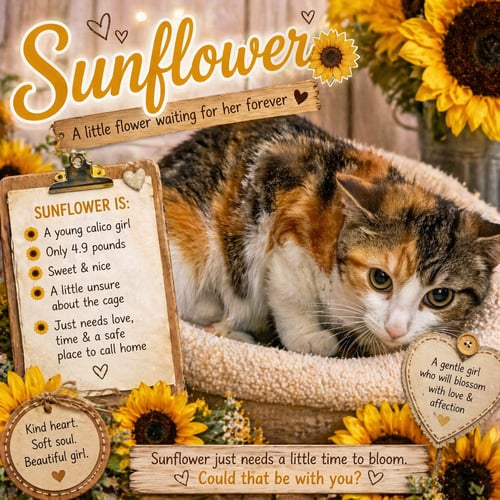 SUNFLOWER (FCID# 04/16/2026 - 13) - Calico / Tabby available for adoption