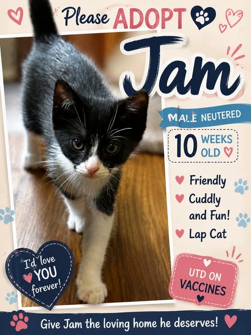 JAM (FCID# 07/08/2026 - 5 BRANDYWINE PS) KC - Tuxedo for adoption in Wilmington