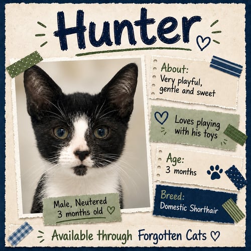 HUNTER (FCID# 08/18/2026 - 12 BRANDYWINE PS) C - Domestic Short Hair available for adoption