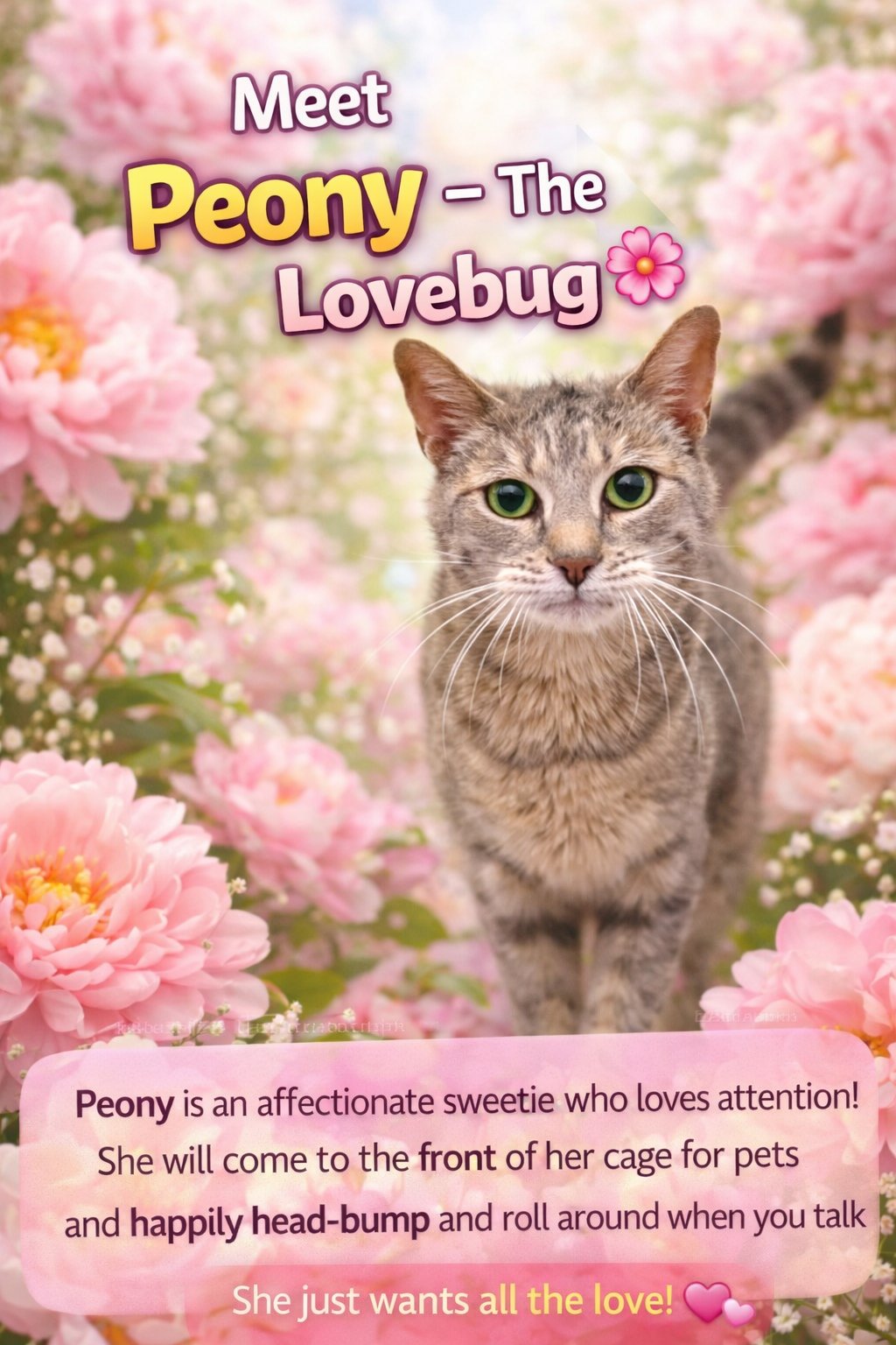 PEONY (FCID# 03/11/2026 - 26 MILLSBORO PS) - Tabby available for adoption