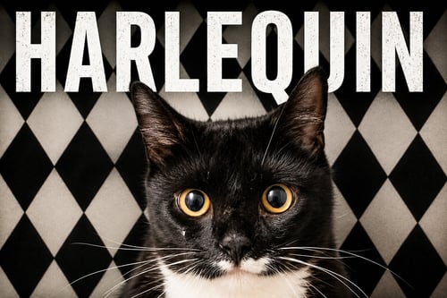 HARLEQUIN (FCID# 06/08/2026 - 55 TRAINER) - Tuxedo available for adoption