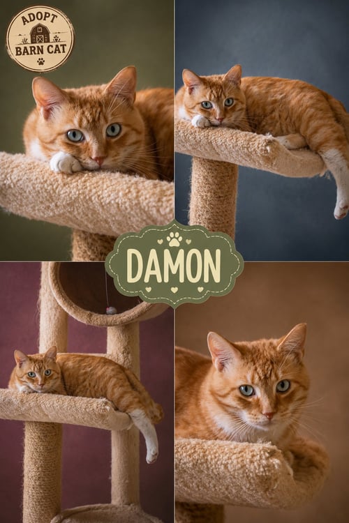 DAMON:  BARN CAT (FCID# 05/14/2026 - 43 TRAINER) - Tabby available for adoption