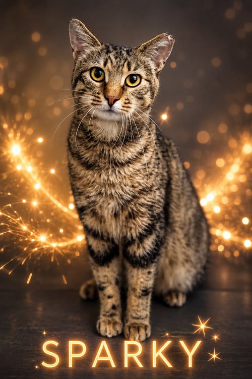 SPARKY (FCID# 06/08/2026 - 77 TRAINER) - Tabby available for adoption