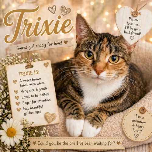 TRIXIE (FCID# 04/16/2026 - 61 TRAINER) - Tabby available for adoption