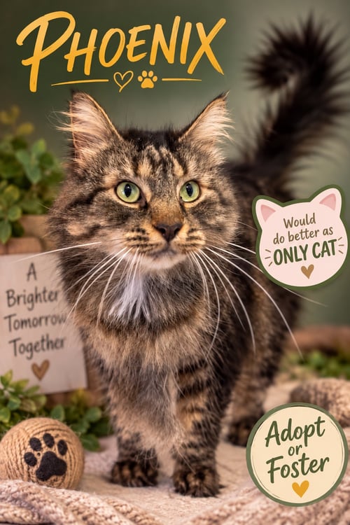 PHOENIX: DLH (FCID# 01/20/2025 - 40) C - Domestic Long Hair / Tabby available for adoption
