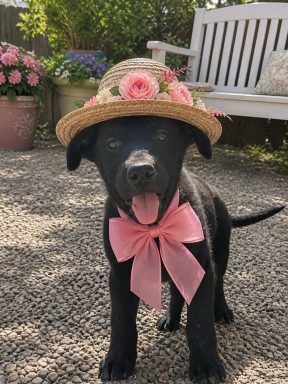 Black lab border collie puppy female Image