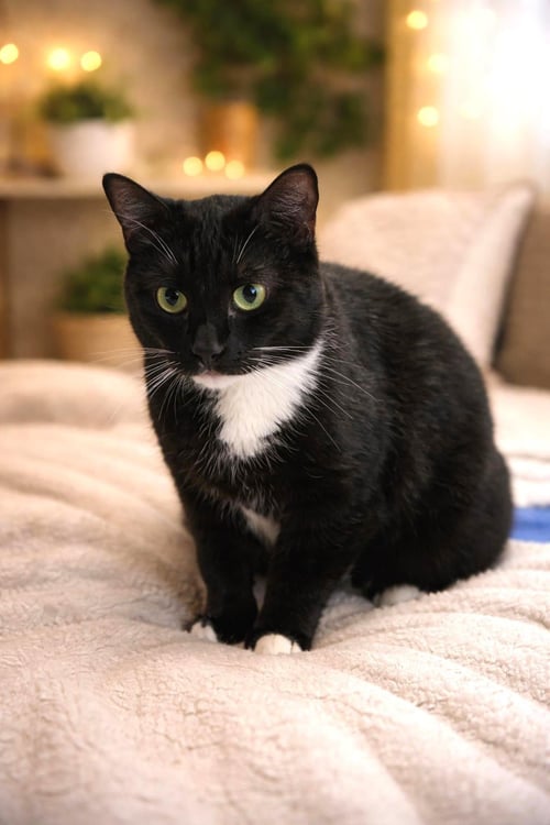 BABY GIRL NOIR - Domestic Short Hair / Tuxedo available for adoption