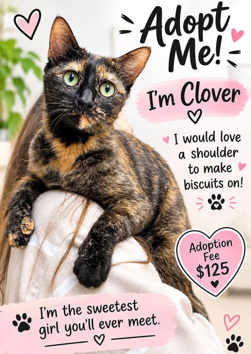 CLOVER - Tortoiseshell / Domestic Short Hair available for adoption